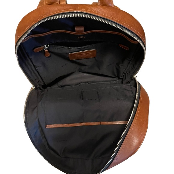 Coach Brown Leather Dark Saddle Backpack - Picture 8 of 9